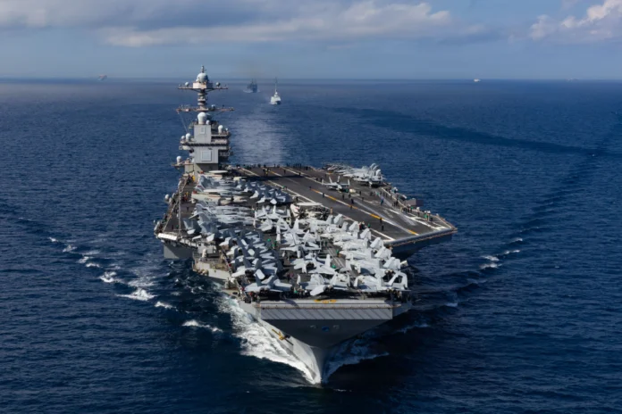 Portaaviones USS Gerald Ford desplegado por Estados Unidos rumbo a Israel en medio de tensión con Irán