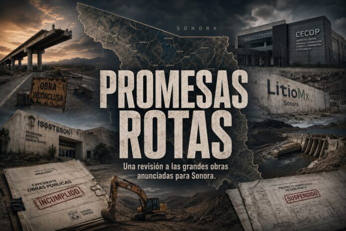 Promesas Rotas, investigación de Sonora Hoy sobre las principales obras públicas anunciadas para Sonora. Promesas Rotas, investigación de Sonora Hoy sobre las principales obras públicas anunciadas para Sonora.