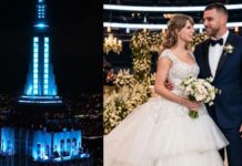 Nueva York se viste de azul por la boda de Taylor Swift y Travis Kelce
