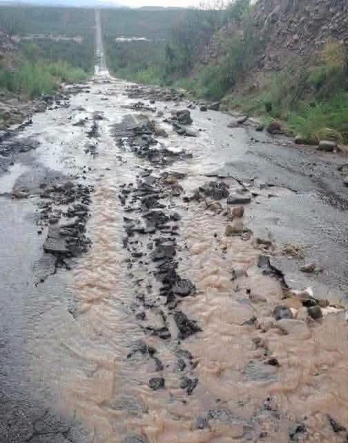 Daños en carretera Agua Prieta-Bavispe tras lluvias en Sonora Daños en carretera Agua Prieta-Bavispe tras lluvias en Sonora