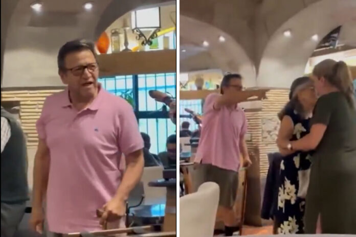 Pedro Arturo López Obrador sale de un restaurante tras ser increpado por comensales en Coatepec, Veracruz