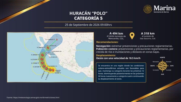 Huracán Polo activa Alerta Azul en municipios de Sonora